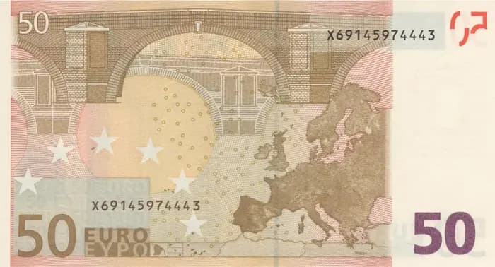 50 євро першої серії, зворотний бік