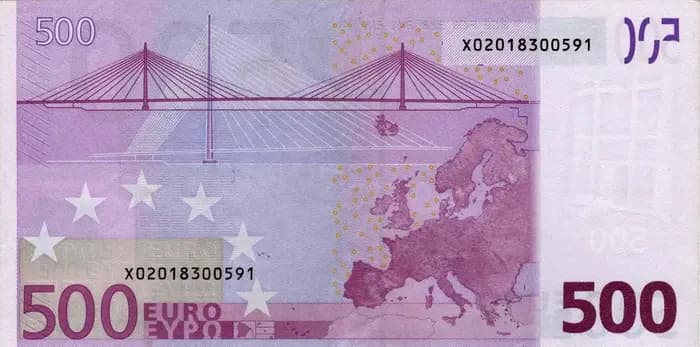 500 євро першої серії, зворотний бік