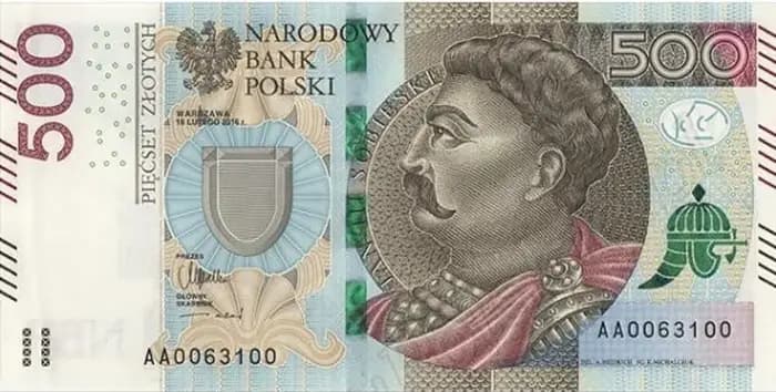 500 злотих — чинного зразка