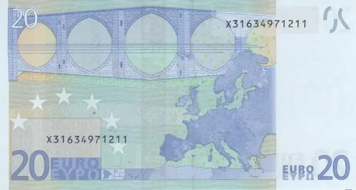 20 євро першої серії, зворотний бік