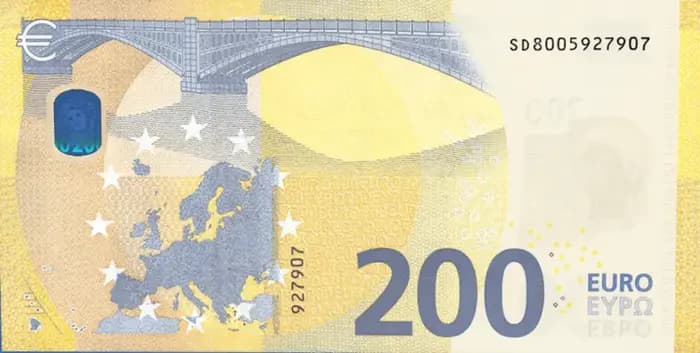 200 євро серії «Європа», зворотний бік