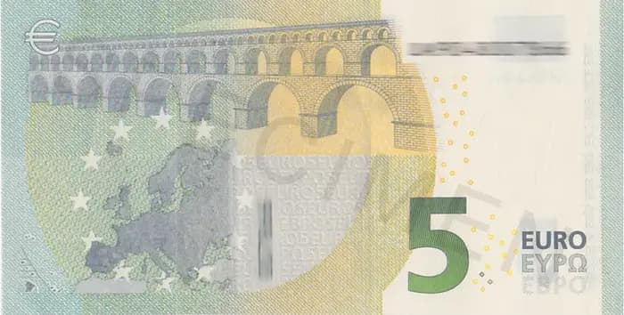 5 євро першої серії, зворотний бік